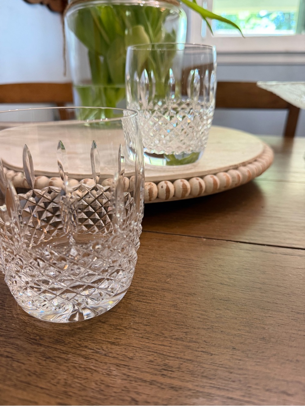 Waterford Clear Cut Crystal Double Old Fashioned Glasses - Set of 2